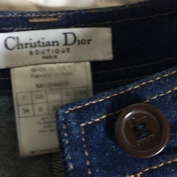 Christian DIOR lambskin jeans leather DIOR print detail US 2 FR 34 Made in Italy - Picture 6 of 15